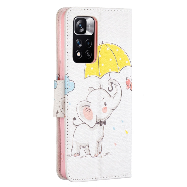 For Xiaomi Redmi Note 11 Pro / 11 Pro+ Colored Drawing Leather Phone Case(Umbrella Elephant) - Xiaomi Cases by buy2fix | Online Shopping UK | buy2fix