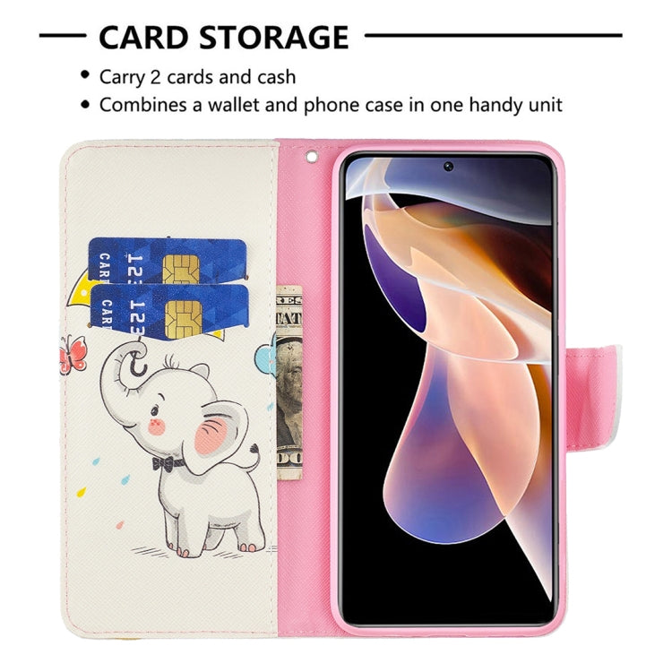 For Xiaomi Redmi Note 11 Pro / 11 Pro+ Colored Drawing Leather Phone Case(Umbrella Elephant) - Xiaomi Cases by buy2fix | Online Shopping UK | buy2fix