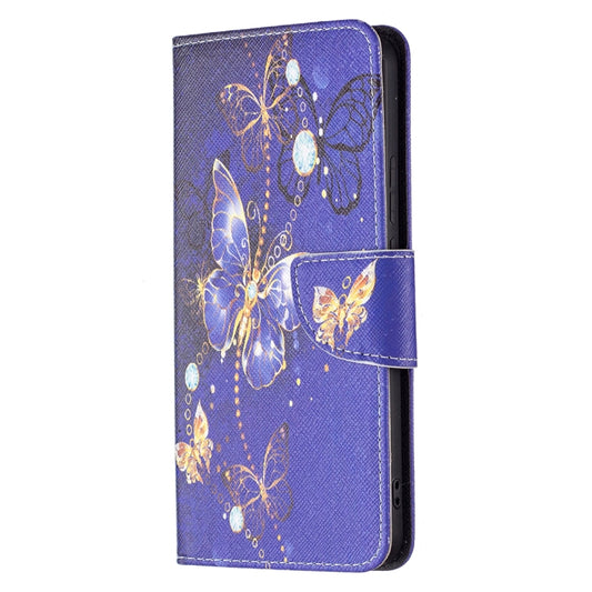 For Xiaomi Redmi Note 11 Pro / 11 Pro+ Colored Drawing Leather Phone Case(Purple Butterfly) by buy2fix
