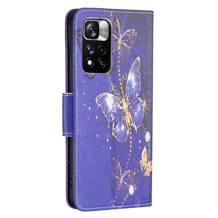 For Xiaomi Redmi Note 11 Pro / 11 Pro+ Colored Drawing Leather Phone Case(Purple Butterfly) - Xiaomi Cases by buy2fix | Online Shopping UK | buy2fix