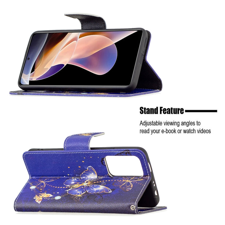 For Xiaomi Redmi Note 11 Pro / 11 Pro+ Colored Drawing Leather Phone Case(Purple Butterfly) - Xiaomi Cases by buy2fix | Online Shopping UK | buy2fix