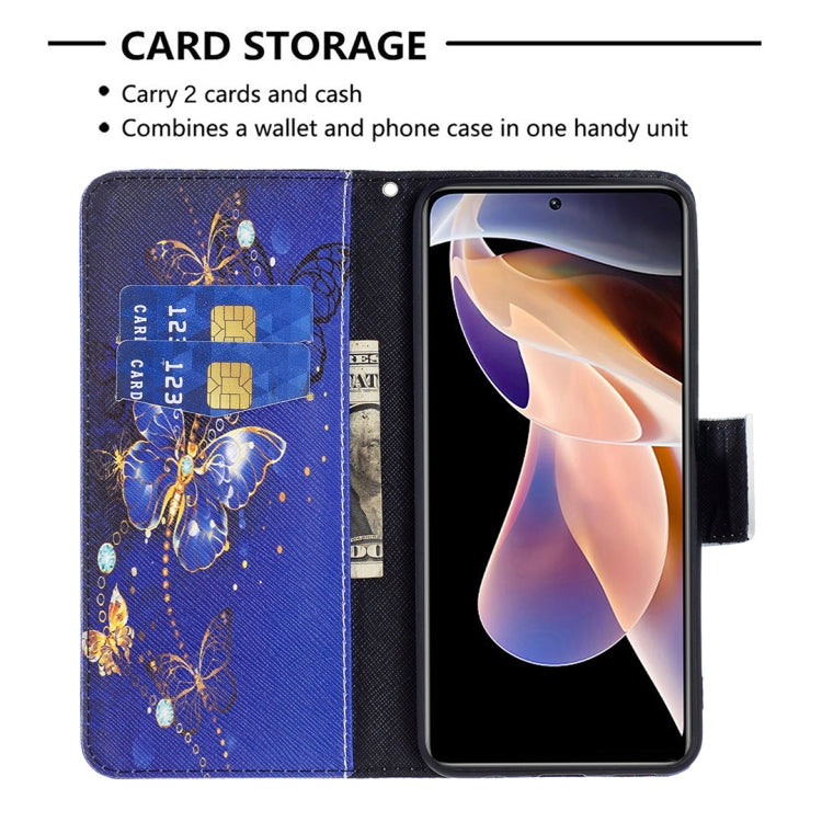 For Xiaomi Redmi Note 11 Pro / 11 Pro+ Colored Drawing Leather Phone Case(Purple Butterfly) - Xiaomi Cases by buy2fix | Online Shopping UK | buy2fix