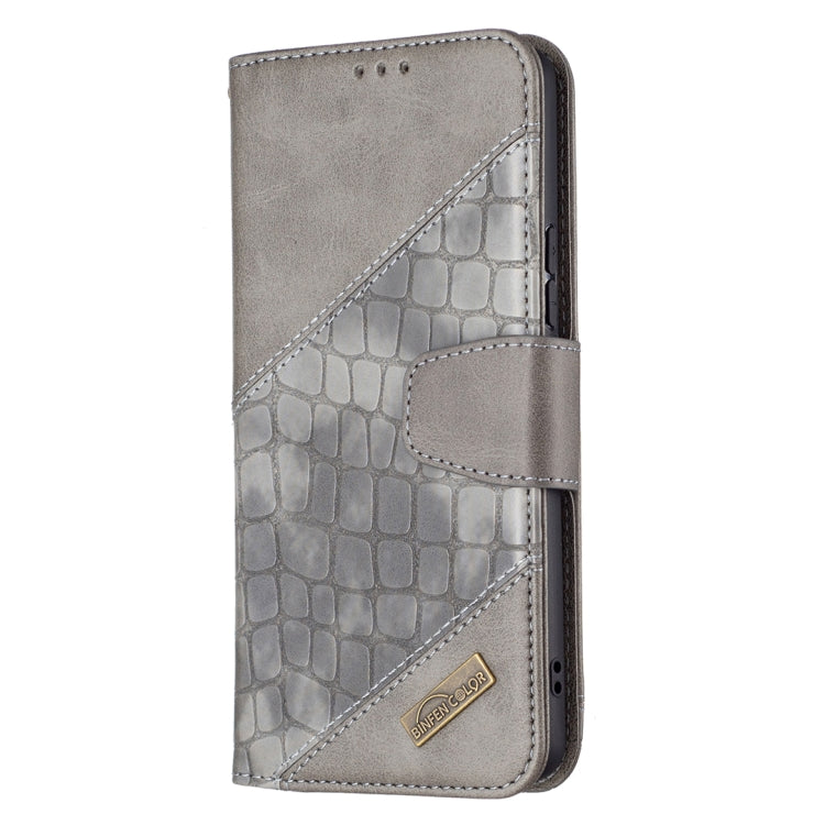 For Samsung Galaxy A53 5G Matching Color Crocodile Texture PU Leather Phone Case(Grey) - Galaxy Phone Cases by buy2fix | Online Shopping UK | buy2fix