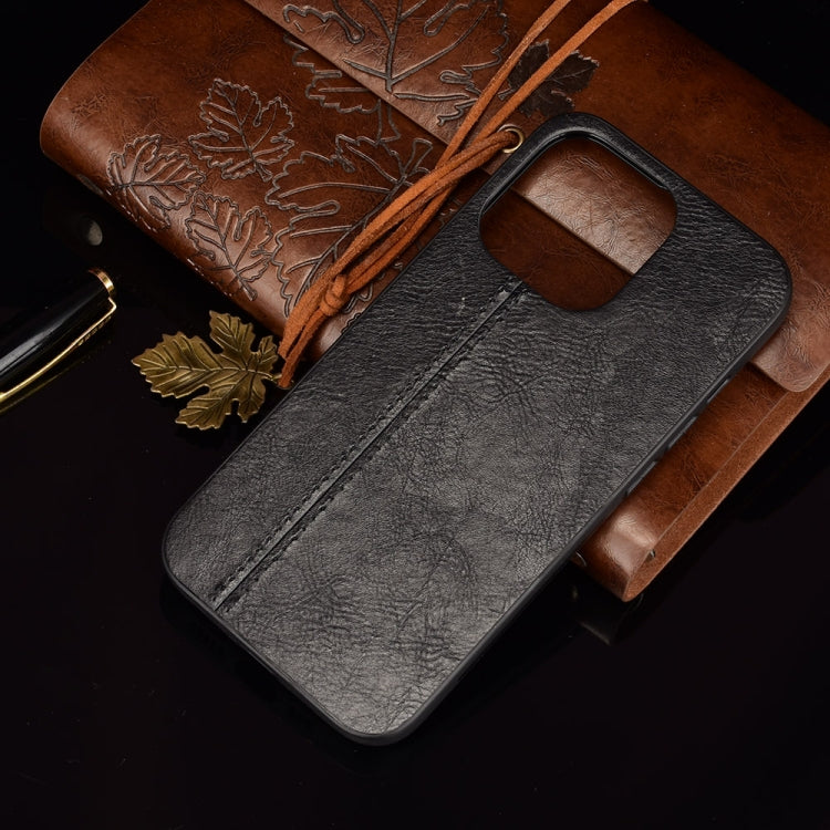 For iPhone 13 Pro Max Sewing Cow Leather Soft PC Case (Black) - iPhone 13 Pro Max Cases by buy2fix | Online Shopping UK | buy2fix