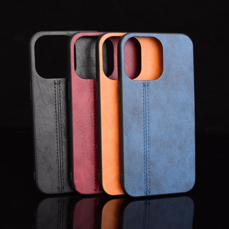 For iPhone 13 Pro Max Sewing Cow Leather Soft PC Case (Black) - iPhone 13 Pro Max Cases by buy2fix | Online Shopping UK | buy2fix