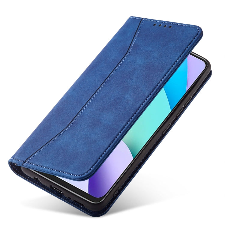 For Xiaomi Redmi 10 Magnetic Dual-fold Leather Phone Case(Blue) - Xiaomi Cases by buy2fix | Online Shopping UK | buy2fix