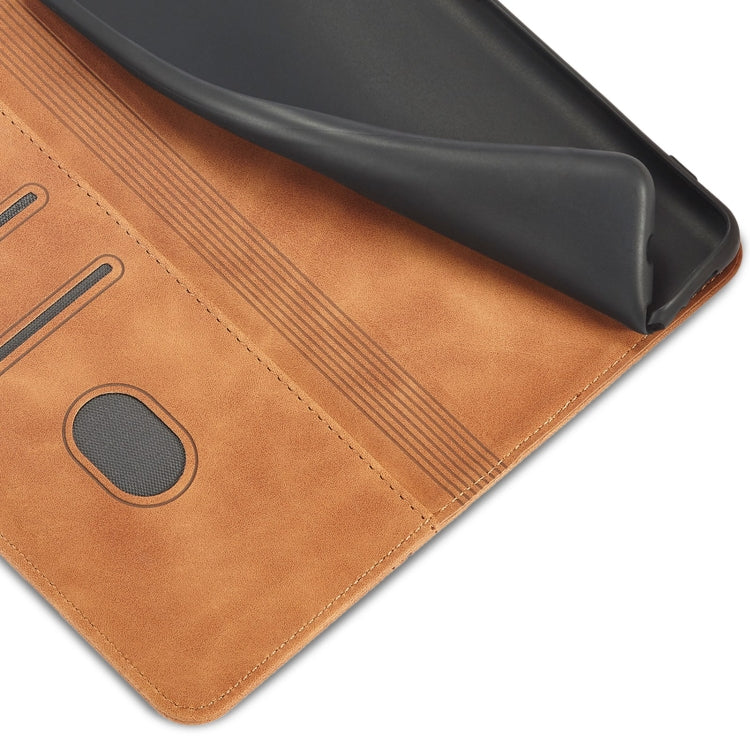 For Xiaomi Redmi 10 Magnetic Dual-fold Leather Phone Case(Brown) - Xiaomi Cases by buy2fix | Online Shopping UK | buy2fix