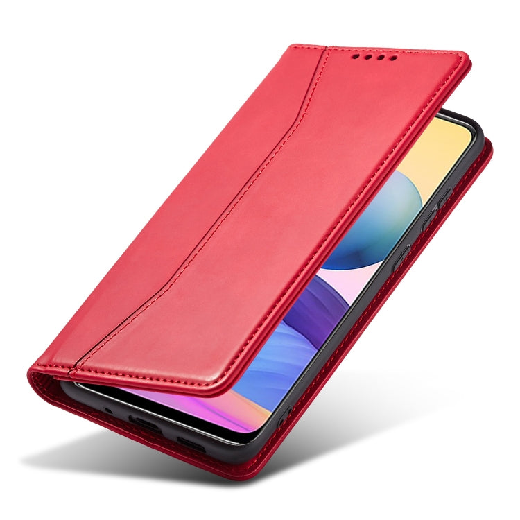 For Xiaomi Redmi Note 10 5G Magnetic Dual-fold Leather Phone Case(Red) - Xiaomi Cases by buy2fix | Online Shopping UK | buy2fix