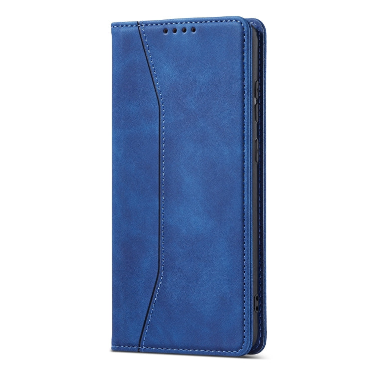 For Xiaomi Redmi Note 10 5G Magnetic Dual-fold Leather Phone Case(Blue) - Xiaomi Cases by buy2fix | Online Shopping UK | buy2fix