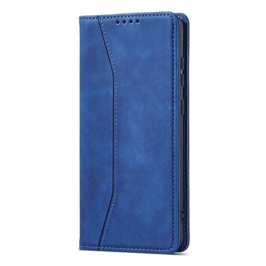 For Xiaomi Redmi Note 10 5G Magnetic Dual-fold Leather Phone Case(Blue) by buy2fix