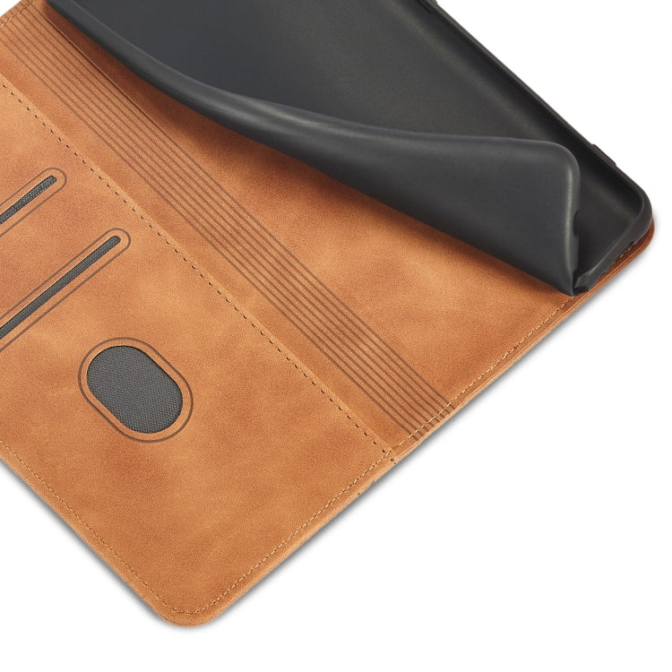For Xiaomi Redmi Note 10 5G Magnetic Dual-fold Leather Phone Case(Brown) - Xiaomi Cases by buy2fix | Online Shopping UK | buy2fix