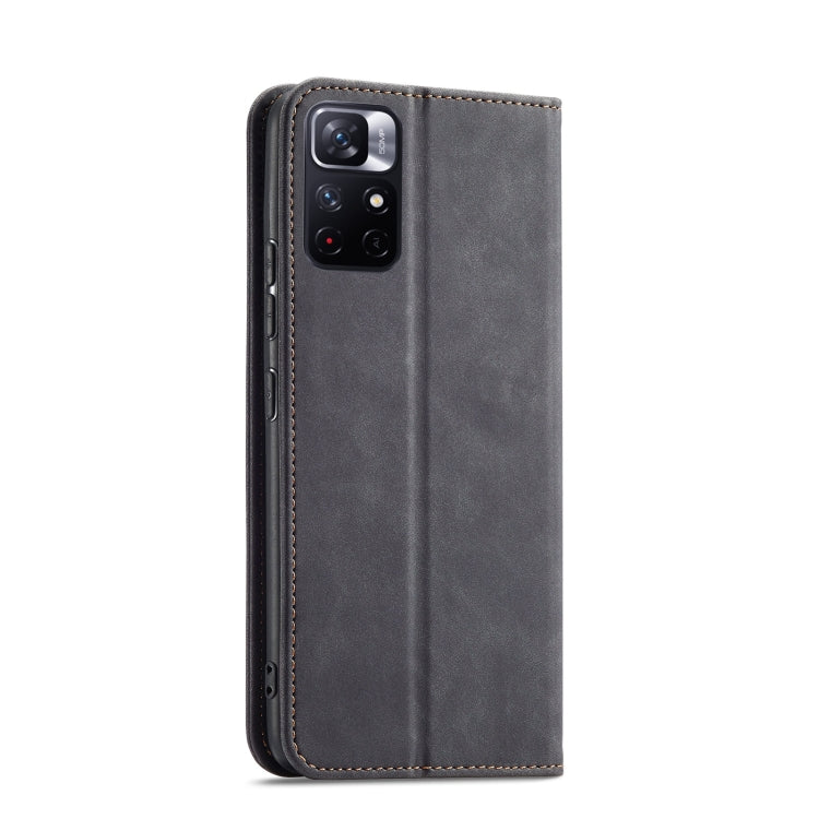 For Xiaomi Redmi Note 11 5G Magnetic Dual-fold Leather Phone Case(Black) - Xiaomi Cases by buy2fix | Online Shopping UK | buy2fix