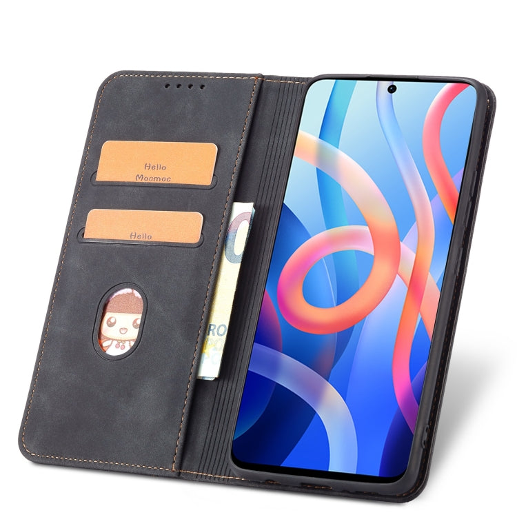 For Xiaomi Redmi Note 11 5G Magnetic Dual-fold Leather Phone Case(Black) - Xiaomi Cases by buy2fix | Online Shopping UK | buy2fix