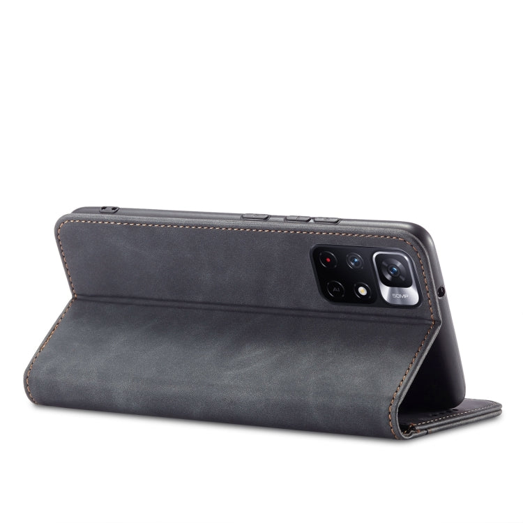 For Xiaomi Redmi Note 11 5G Magnetic Dual-fold Leather Phone Case(Black) - Xiaomi Cases by buy2fix | Online Shopping UK | buy2fix