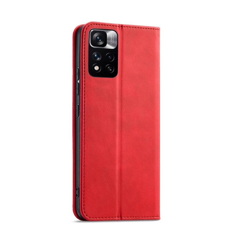 For Xiaomi Redmi Note 11 Pro 5G Magnetic Dual-fold Leather Phone Case(Red) - Xiaomi Cases by buy2fix | Online Shopping UK | buy2fix