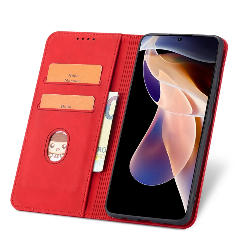 For Xiaomi Redmi Note 11 Pro 5G Magnetic Dual-fold Leather Phone Case(Red) - Xiaomi Cases by buy2fix | Online Shopping UK | buy2fix