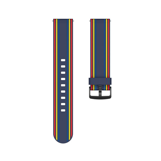 22mm Stripe Silicone Watch Band(Dark Blue) by buy2fix