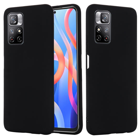 For Xiaomi Redmi Note 11 5G China / Note 11T 5G / Poco M4 Pro 5G Liquid Silicone Phone Case(Black) by buy2fix