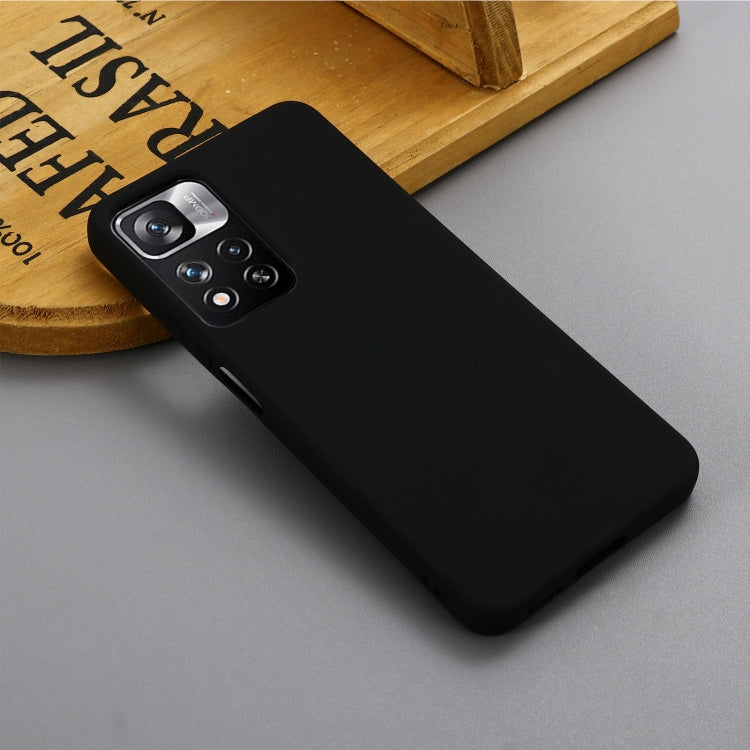 For Xiaomi Redmi Note 11 Pro China / Note 11 Pro+ Liquid Silicone Phone Case(Black) by buy2fix