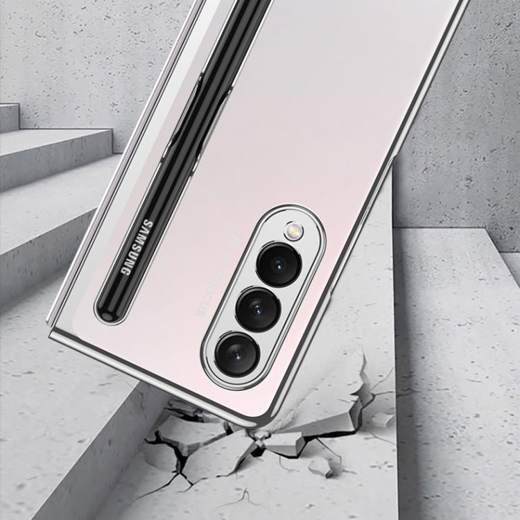For Samsung Galaxy Z Fold3 5G GKK Integrated Electroplating + Glass Phone Case with Pen Slot(Black) by GKK