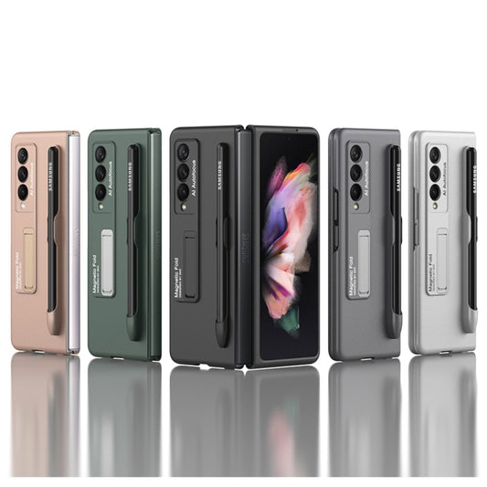 For Samsung Galaxy Z Fold3 5G GKK Ultra-thin PC Phone Flip Case with Holder & Pen Slot(Black) by GKK