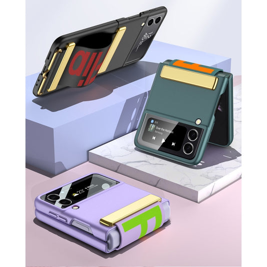 For Samsung Galaxy Z Flip3 5G GKK Ultra-thin Full Coverage Phone Flip Case with Wristband(Black) by GKK