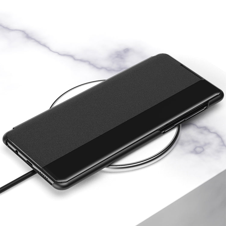 For Samsung Galaxy S22+ 5G Window View Leather Phone Case(Black) - Galaxy S22+ 5G Cases by buy2fix | Online Shopping UK | buy2fix