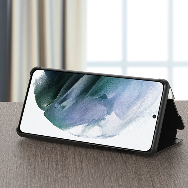 For Samsung Galaxy S22+ 5G Window View Leather Phone Case(Black) - Galaxy S22+ 5G Cases by buy2fix | Online Shopping UK | buy2fix