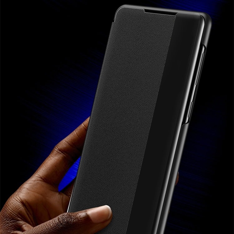 For Samsung Galaxy S22+ 5G Window View Leather Phone Case(Black) - Galaxy S22+ 5G Cases by buy2fix | Online Shopping UK | buy2fix