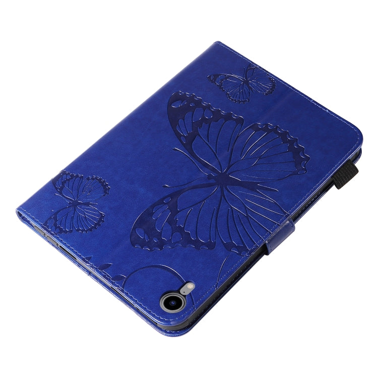 Pressed Printing Butterfly Pattern Horizontal Flip Leather Tablet Case For iPad mini 6(Blue) by buy2fix