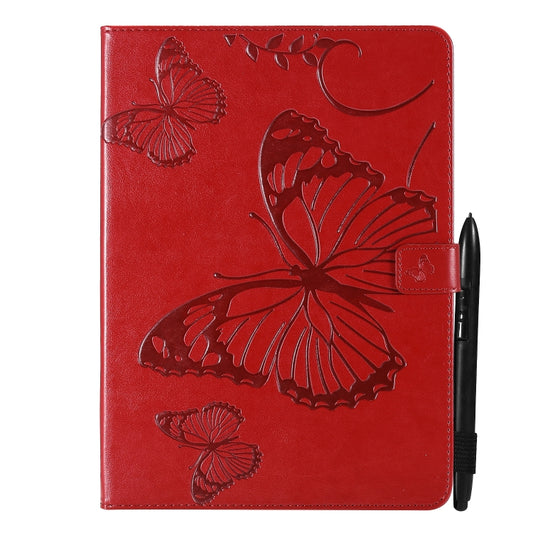Pressed Printing Butterfly Pattern Horizontal Flip Leather Tablet Case For iPad mini 6(Red) by buy2fix