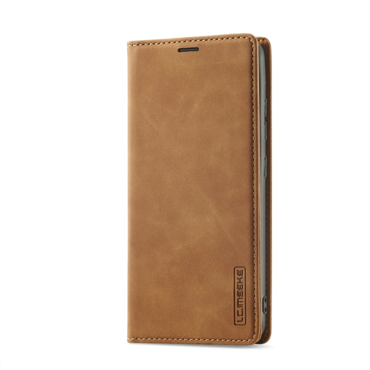 For Samsung Galaxy A32 4G LC.IMEEKE Strong Magnetism Matte TPU + PU Leather Case(Brown) by LC.IMEEKE