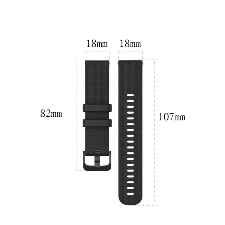 For Garmin Silicone Smart Watch Watch Band, Size:18mm Universal(Black) by buy2fix