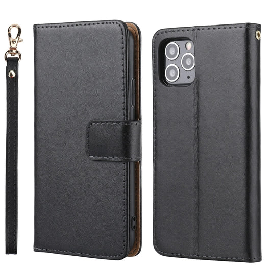 For iPhone 11 Plain Weave Cowhide Genuine Leather Phone Case (Black) by buy2fix