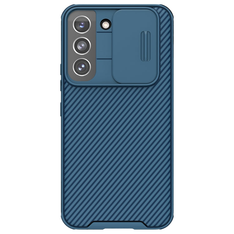 For Samsung Galaxy S22 5G NILLKIN Black Mirror Pro Series Camshield Phone Case(Blue) - Galaxy S22 5G Cases by NILLKIN | Online Shopping UK | buy2fix