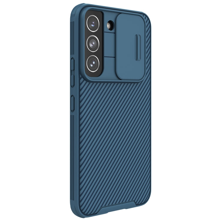 For Samsung Galaxy S22 5G NILLKIN Black Mirror Pro Series Camshield Phone Case(Blue) - Galaxy S22 5G Cases by NILLKIN | Online Shopping UK | buy2fix