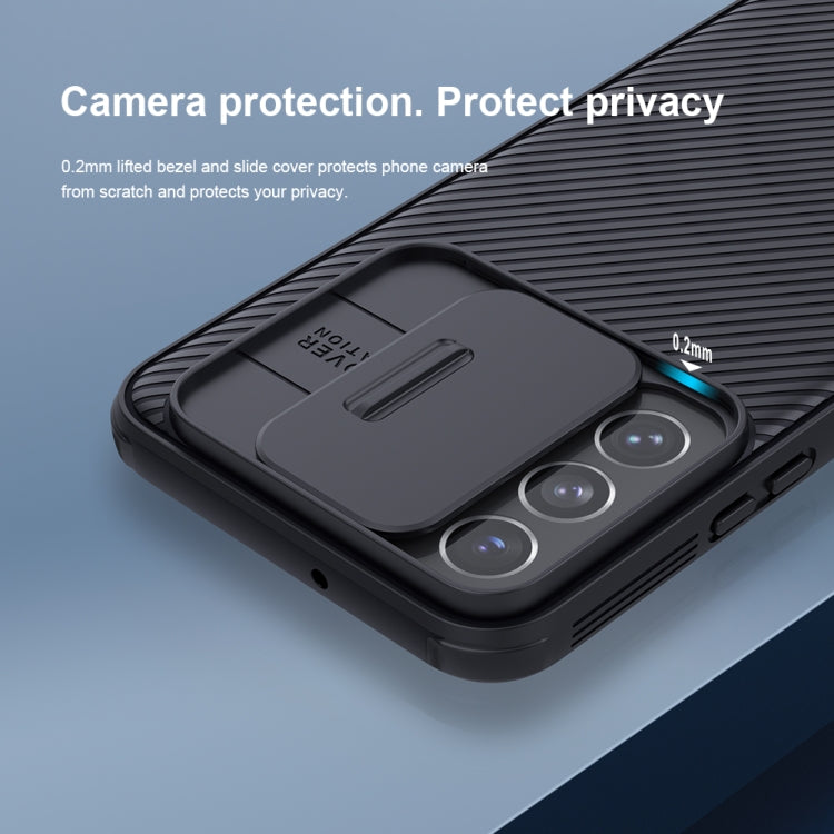 For Samsung Galaxy S22 5G NILLKIN Black Mirror Pro Series Camshield Phone Case(Blue) - Galaxy S22 5G Cases by NILLKIN | Online Shopping UK | buy2fix