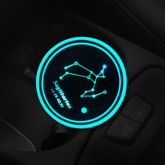 2 PCS Car Constellation Series AcrylicColorful USB Charger Water Cup Groove LED Atmosphere Light(Sagittarius) by buy2fix