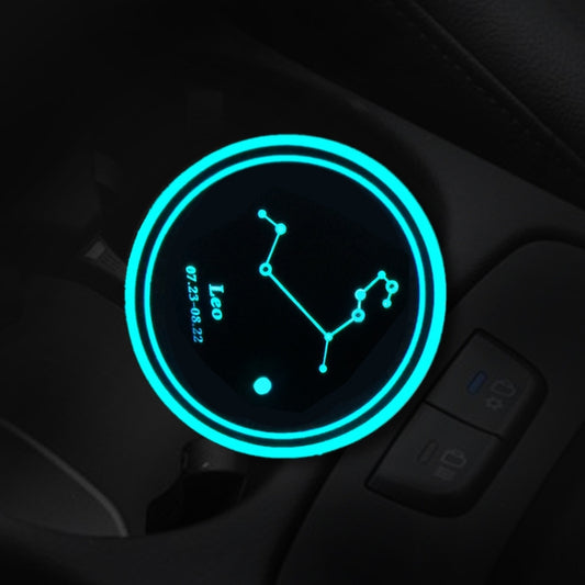2 PCS Car Constellation Series AcrylicColorful USB Charger Water Cup Groove LED Atmosphere Light(Leo) by buy2fix