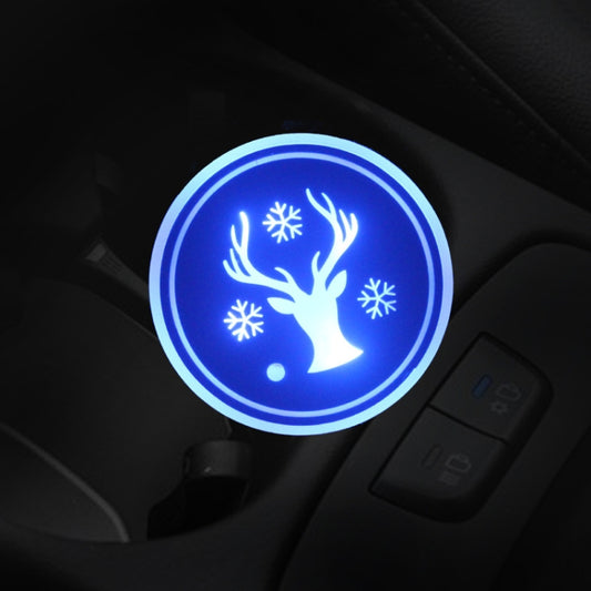 Car AcrylicColorful USB Charger Water Cup Groove LED Atmosphere Light(Christmas Deer) by buy2fix