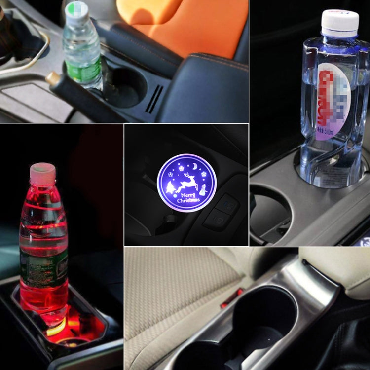 Car AcrylicColorful USB Charger Water Cup Groove LED Atmosphere Light(Christmas) by buy2fix