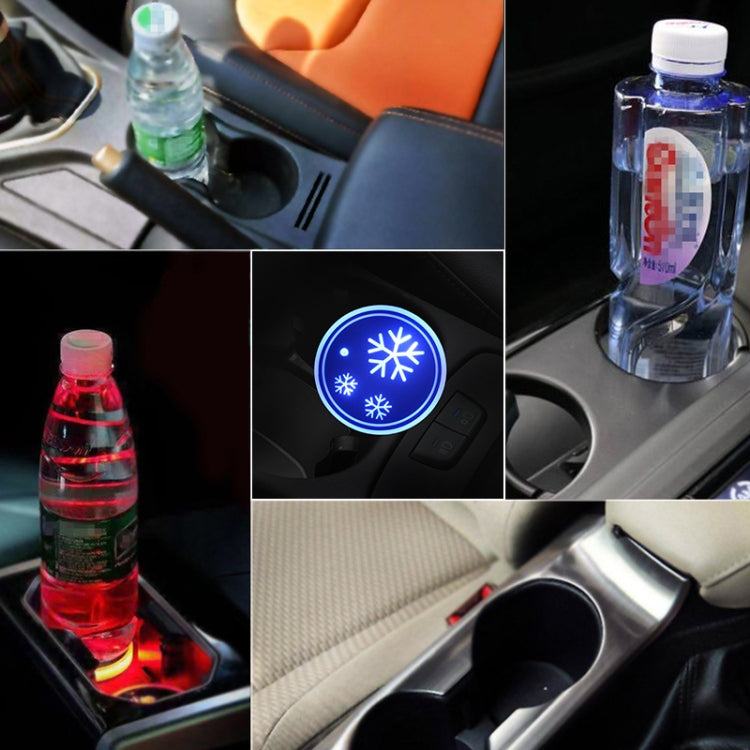 Car AcrylicColorful USB Charger Water Cup Groove LED Atmosphere Light(Snowflake) by buy2fix