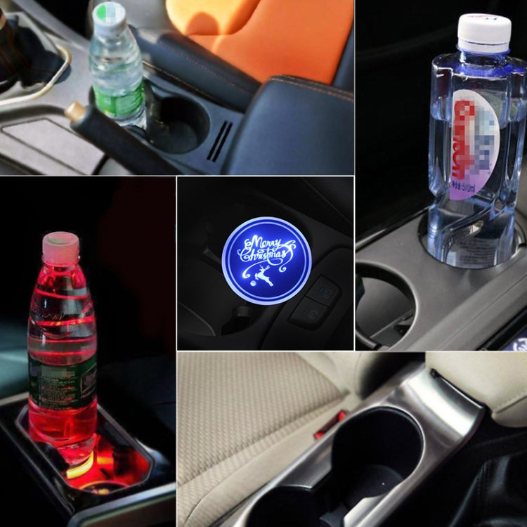 Car AcrylicColorful USB Charger Water Cup Groove LED Atmosphere Light(English Deer) by buy2fix