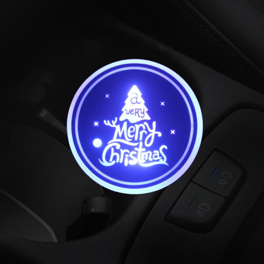 Car AcrylicColorful USB Charger Water Cup Groove LED Atmosphere Light(English Tree) by buy2fix
