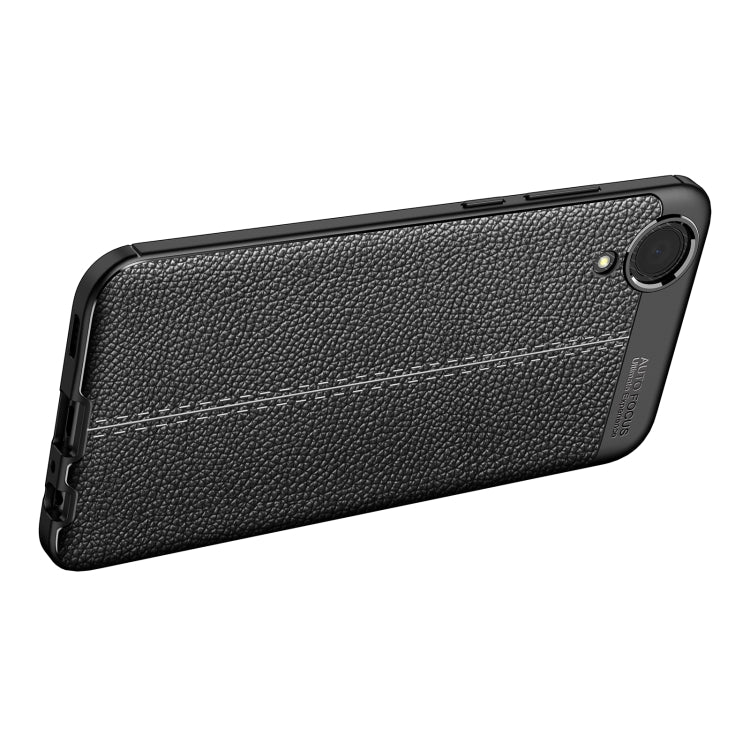 For Samsung Galaxy A03 Core Litchi Texture TPU Shockproof Phone Case(Black) by buy2fix