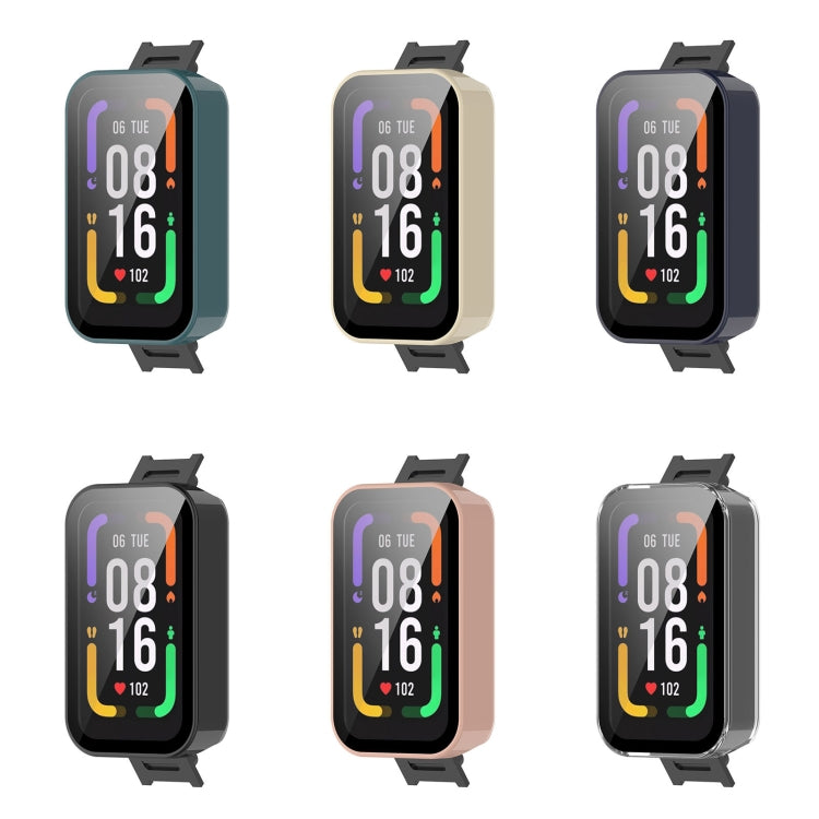 For Xiaomi Redmi Smart Band Pro PC + Tempered Glass Watch Protective Case(Ink Blue) - Watch Cases by buy2fix | Online Shopping UK | buy2fix