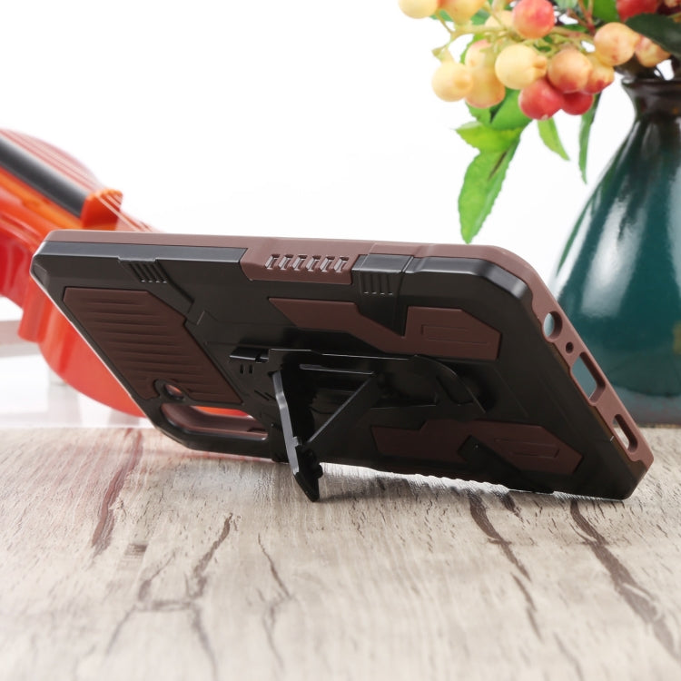 For Samsung Galaxy A13 5G Armor Warrior Shockproof PC + TPU Phone Case(Brown) by buy2fix