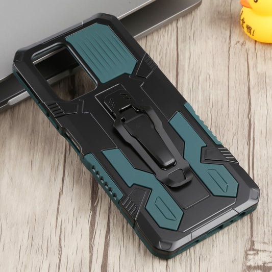 For Infinix Note 10 Pro Armor Warrior Shockproof PC + TPU Phone Case(Green) by buy2fix