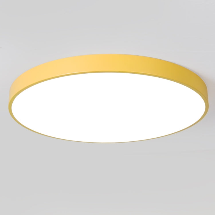 Macaron LED Round Ceiling Lamp, 3-Colors Light, Size:50cm(Yellow) - Celling Lights & Chandeliers by buy2fix | Online Shopping UK | buy2fix