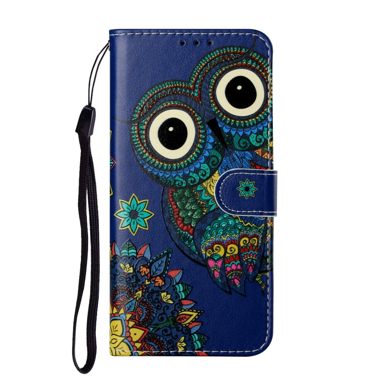 For Samsung Galaxy S22 5G Oil Embossed Pattern PU Leather Phone Case(Blue Owl) - Galaxy S22 5G Cases by buy2fix | Online Shopping UK | buy2fix